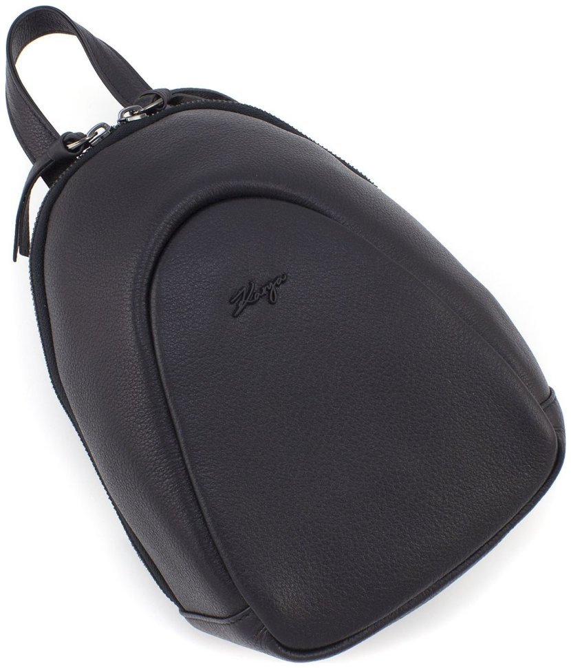Чорний жіночий рюкзак маленького розміру із натуральної шкіри флотар KARYA 69748