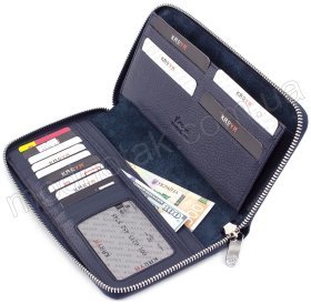 Синій великий гаманець на блискавки KARYA (1118-44)