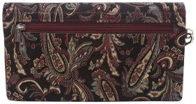 Женский кожаный клатч с необычным цветочным узором Desisan 80049 бордового цвета
