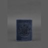 Синяя обложка для паспорта из винтажной кожи с рисунком герба Украины - BlankNote (50249) - 9