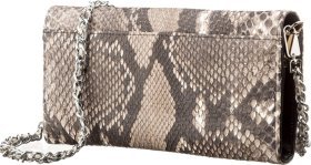 Серая женская сумка из натуральной кожи питона SNAKE LEATHER (024-18297)