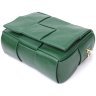 Компактна жіноча сумка натуральної плетеної шкіри зеленого кольору Vintage 2422312 - 3