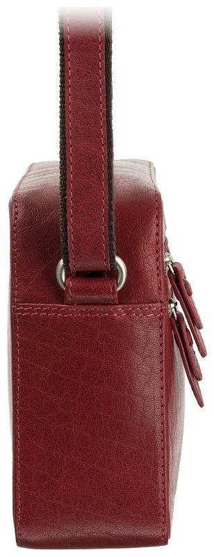 Жіноча горизонтальна сумка-кроссбоді з натуральної шкіри червоного кольору Visconti 70749