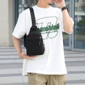 Вместительная мужская сумка рюкзак из прочного текстиля Confident 90749 Черная