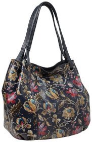 Разноцветная женская сумка-мешок из натуральной кожи с цветочным принтом Desisan 81349