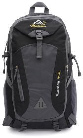 Текстильный рюкзак черно-серого цвета на молниевой застежке Monsen 71549