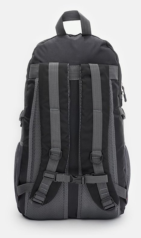 Текстильный рюкзак черно-серого цвета на молниевой застежке Monsen 71549