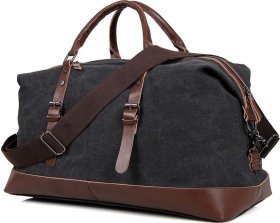 Текстильная дорожная сумка темно - серого цвета VINTAGE STYLE (14581)
