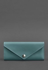 Бирюзовый кожаный кошелек с фиксацией на кнопку BlankNote (41649)