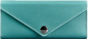 Бирюзовый кожаный кошелек с фиксацией на кнопку BlankNote (41649)
