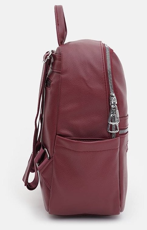 Бордовий жіночий рюкзак під формат А4 зі шкірозамінника Monsen 71849