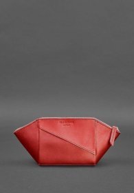 Практичная кожаная косметичка красного цвета BlankNote (41949)