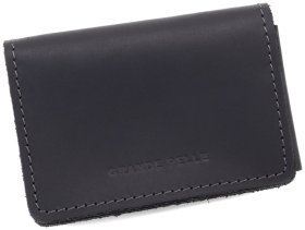 Чорна компактна обкладинка під автодокументи з вінтажної шкіри Grande Pelle 223110