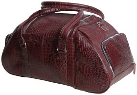 Дорожная коричневая сумка из натуральной кожи под крокодила Vip Collection 102349