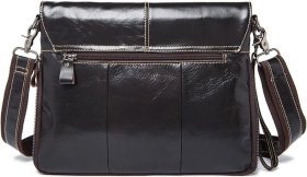 Коричнева наплічна чоловіча сумка з ремінцем на зап'ясті VINTAGE STYLE (14851)