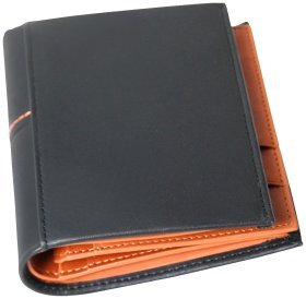 Мужское кожаное портмоне Beverly Hills черного цвета с яркими вставками Vip Collection 102549