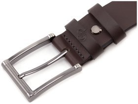 Коричневый ремень из гладкой кожи для брюк Grande Pelle (31209)