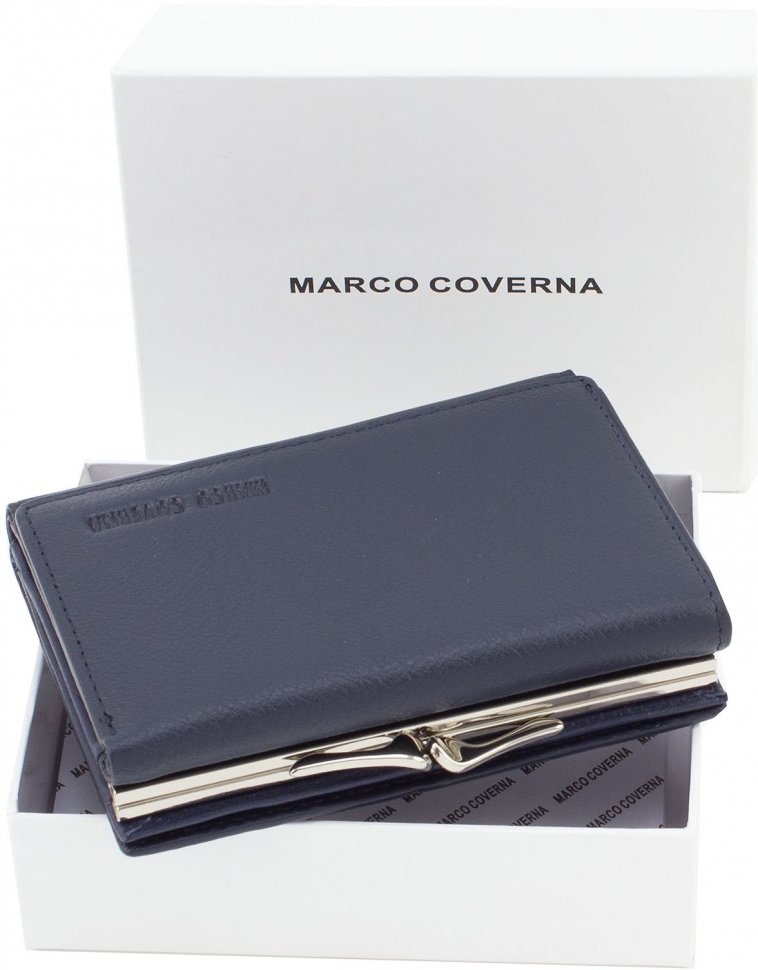 Невеликий шкіряний гаманець на кнопці Marco Coverna (18046)