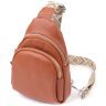 Жіноча сумка слінг зі шкіри флотар коричневого кольору Vintage 103149 modnotak фото - 1
