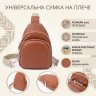 Женская сумка слинг из кожи флотар коричневого цвета Vintage 103149 modnotak фото - 13