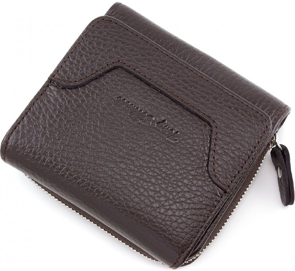 Коричневий гаманець потрійного складання з якісної шкіри Tony Bellucci (10590)
