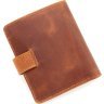 Светло-коричневое мужское портмоне из винтажной кожи с блоком под карты и документы Karya (18131) - 3