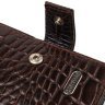 Функціональний чоловічий гаманець коричневого кольору з натуральної шкіри з тисненням під крокодила CANPELLINI (2421885) - 3