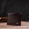 Функціональний чоловічий гаманець коричневого кольору з натуральної шкіри з тисненням під крокодила CANPELLINI (2421885) - 6