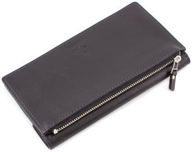 Черный кошелек из гладкой кожи высокого качества Grande Pelle (13299)