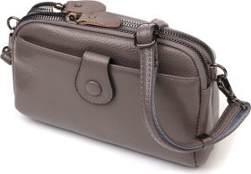 Маленька жіноча сумка-клатч із натуральної шкіри кольору тауп Vintage (2422099)