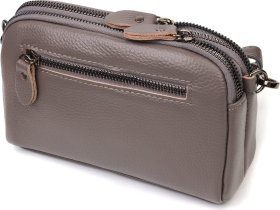 Маленька жіноча сумка-клатч із натуральної шкіри кольору тауп Vintage (2422099)