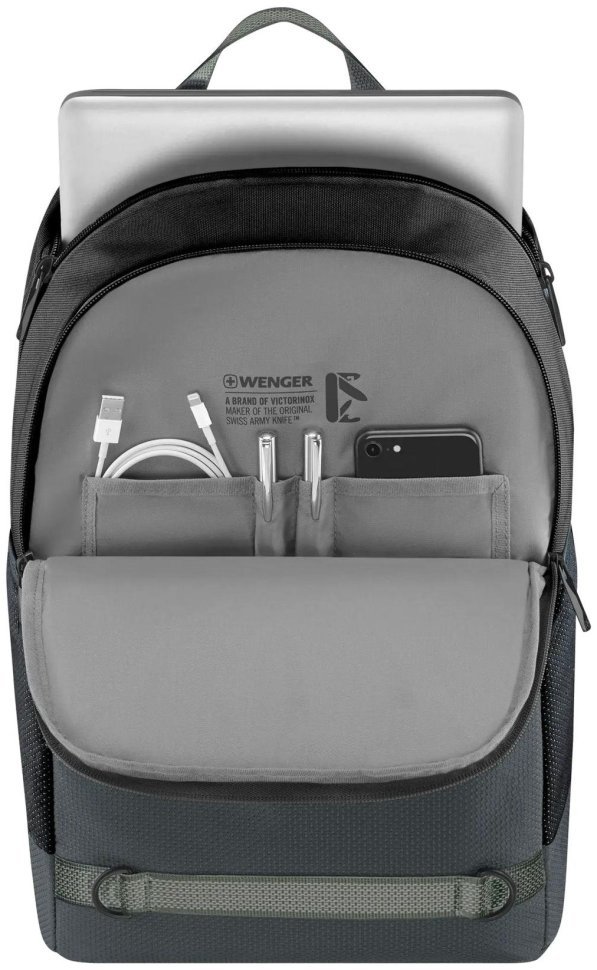 Повседневный городской мужской рюкзак из прочного полиэстера для ноутбука до 16" Wenger Next 24 Tyon 103649 черного цвета modnotak фото №6