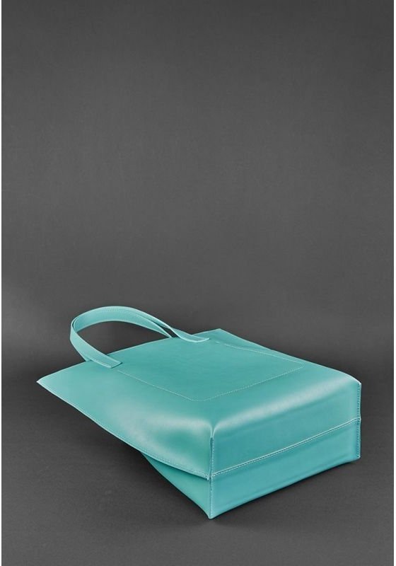 Бирюзовая сумка шоппер из высококачественной кожи BlankNote D.D. (12670)