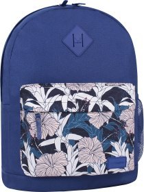 Синий текстильный рюкзак большого размера с принтом Bagland (53949)