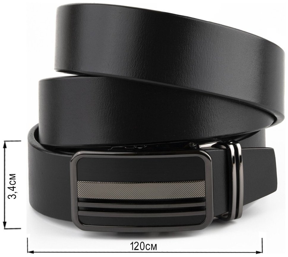 Чорний шкіряний чоловічий ремінь під штани з пряжкою-автомат Vintage 2420292 фото №7 Чорний шкіряний чоловічий ремінь під штани з пряжкою-автомат Vintage 2420292 modnotak фото №7