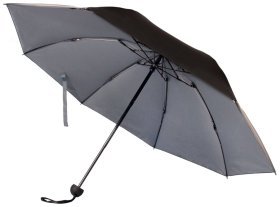 Женский складной зонт Fulton L930 Mini Invertor-1 Black &amp; Charcoal (Однотонный черно-угольный, механика, защита от UV) 94149