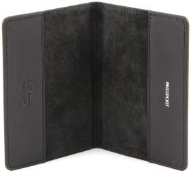 Черная обложка для паспорта из гладкой кожи KARYA (093-1)