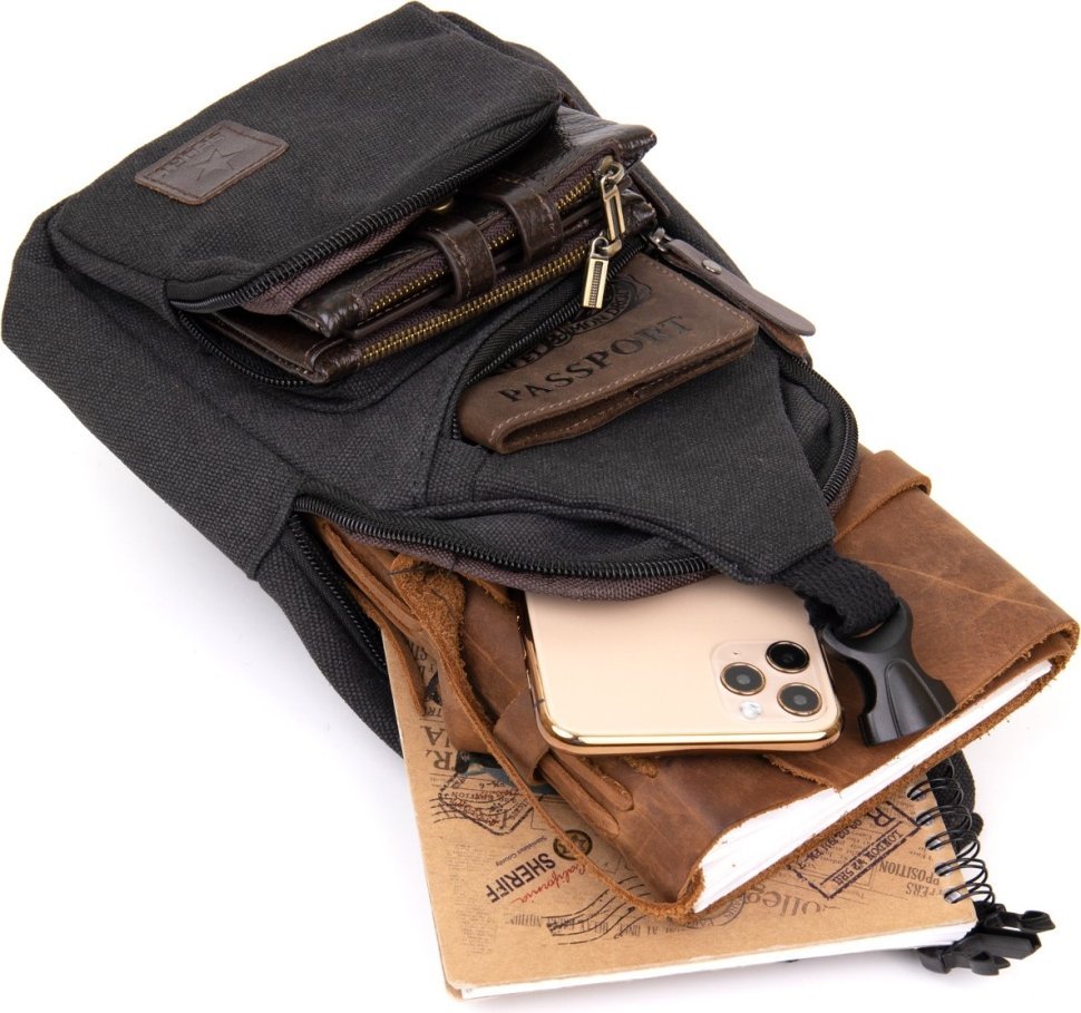 Мужская сумка через плечо на одно отделение из текстиля Vintage (20562)
