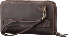 Вінтажний чоловічий коричневий гаманець-клатч зі шкіри крейзі хорс SHVIGEL (11083)