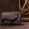 Вінтажний чоловічий коричневий гаманець-клатч зі шкіри крейзі хорс SHVIGEL (11083) - 9