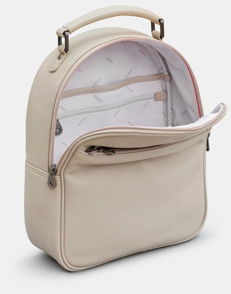 Женский городской рюкзак из натуральной кожи светло-серого цвета Yoshi (Великобритания) 94449 modnotak фото №2