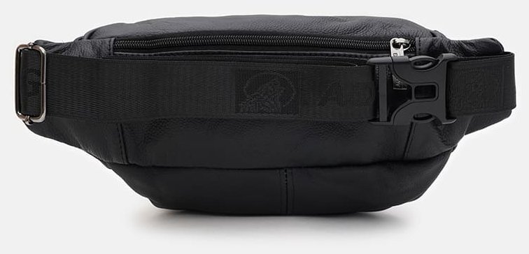 Мужская сумка на пояс из натуральной кожи черного цвета Borsa Leather 104549 modnotak фото №2