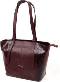 Бордовая крупная женская сумка с длинными ручками KARYA (2420835)