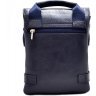 Синяя вместительная мужская сумка-барсетка из зернистой кожи DESISAN (19186) - 2