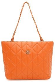 Яркая женская сумка из качественного кожзама с ручками Monsen 94649 оранжевого цвета