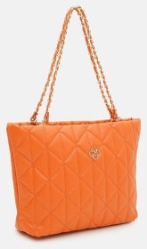 Яркая женская сумка из качественного кожзама с ручками Monsen 94649 оранжевого цвета