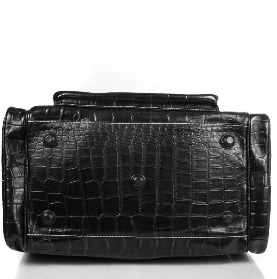 Вместительная дорожная сумка из натуральной кожи черного цвета Desisan (506-111)