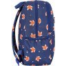 Синій рюкзак для дівчат із зносостійкого текстилю з принтом Bagland (55349) - 2
