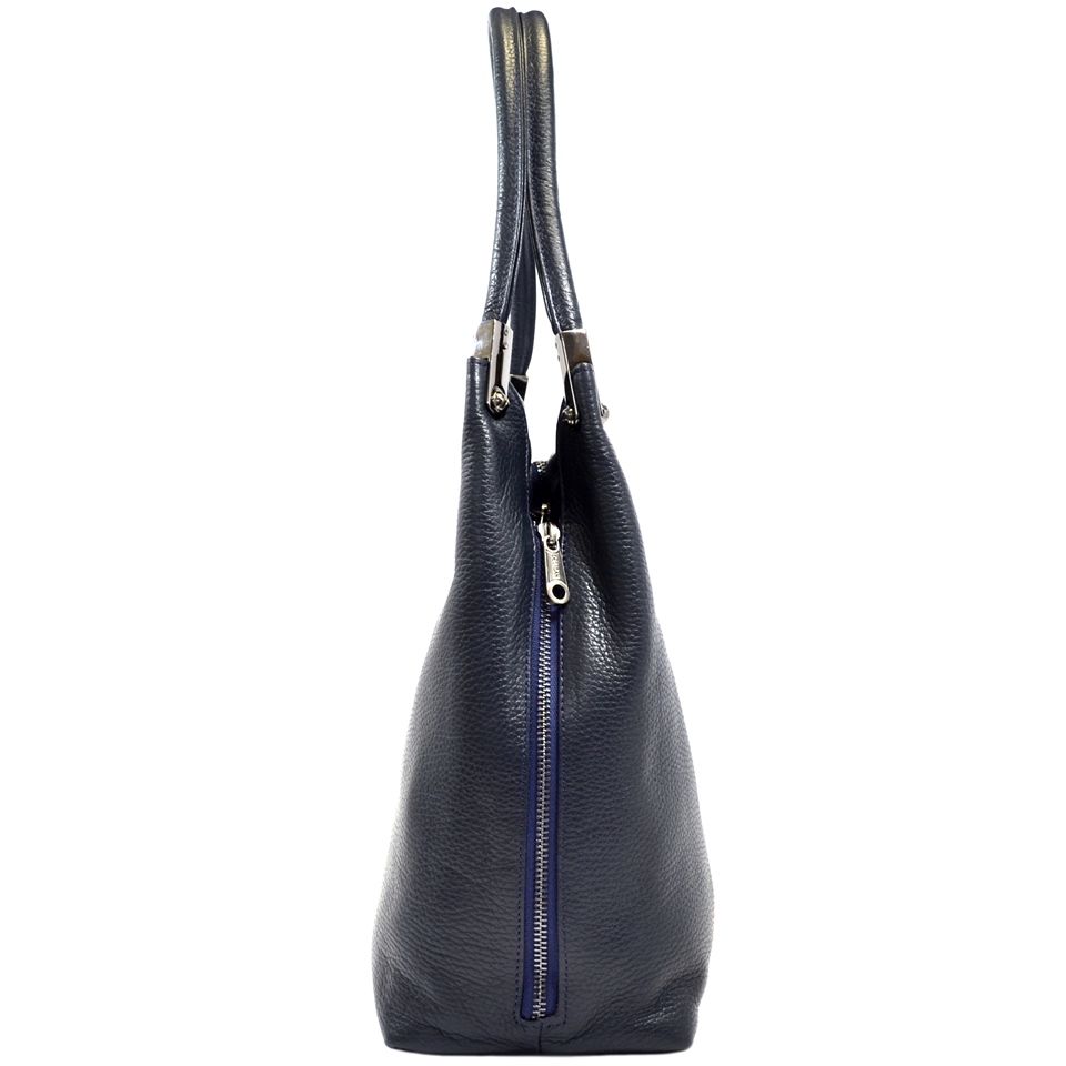Синяя женская сумка из натуральной кожи с ручками Desisan (28311)