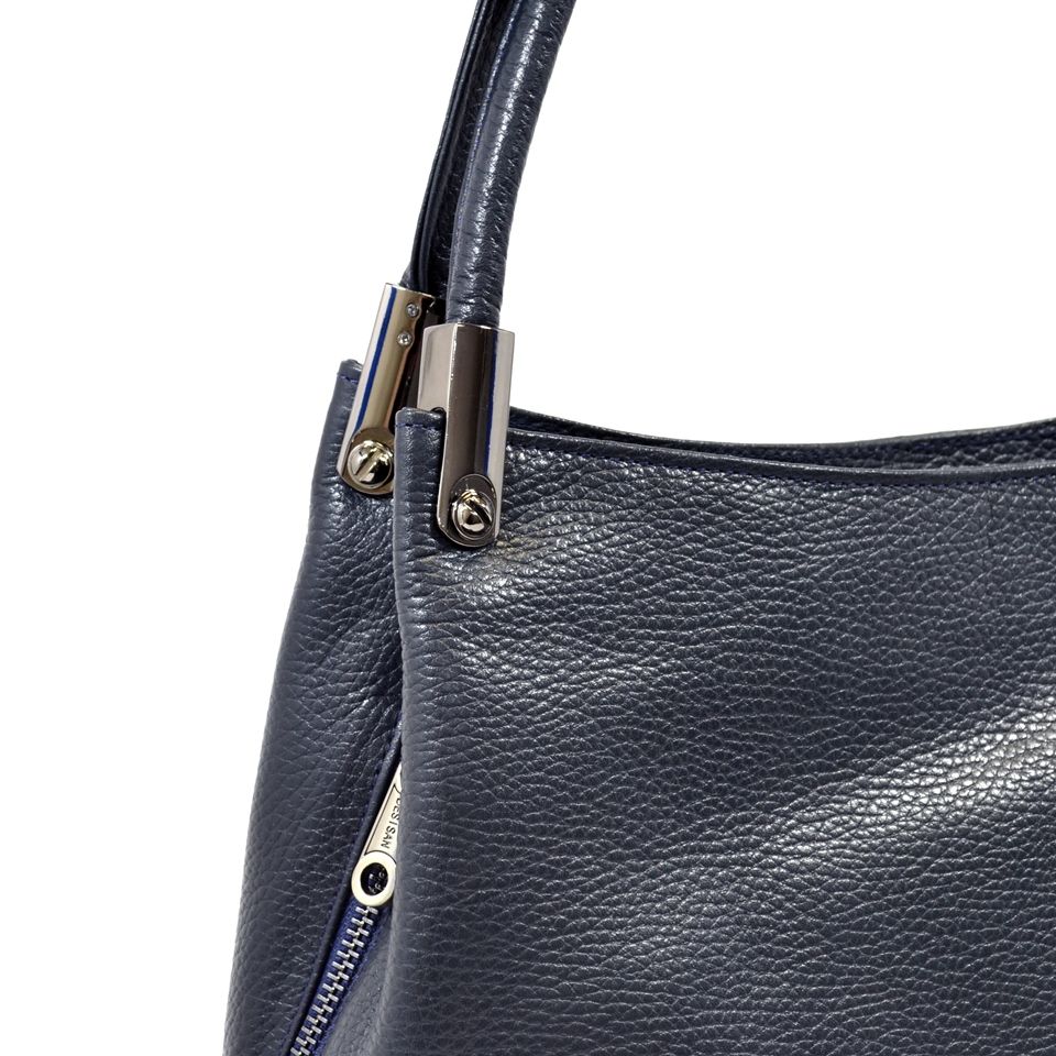 Синя жіноча сумка з натуральної шкіри з ручками Desisan (28311)
